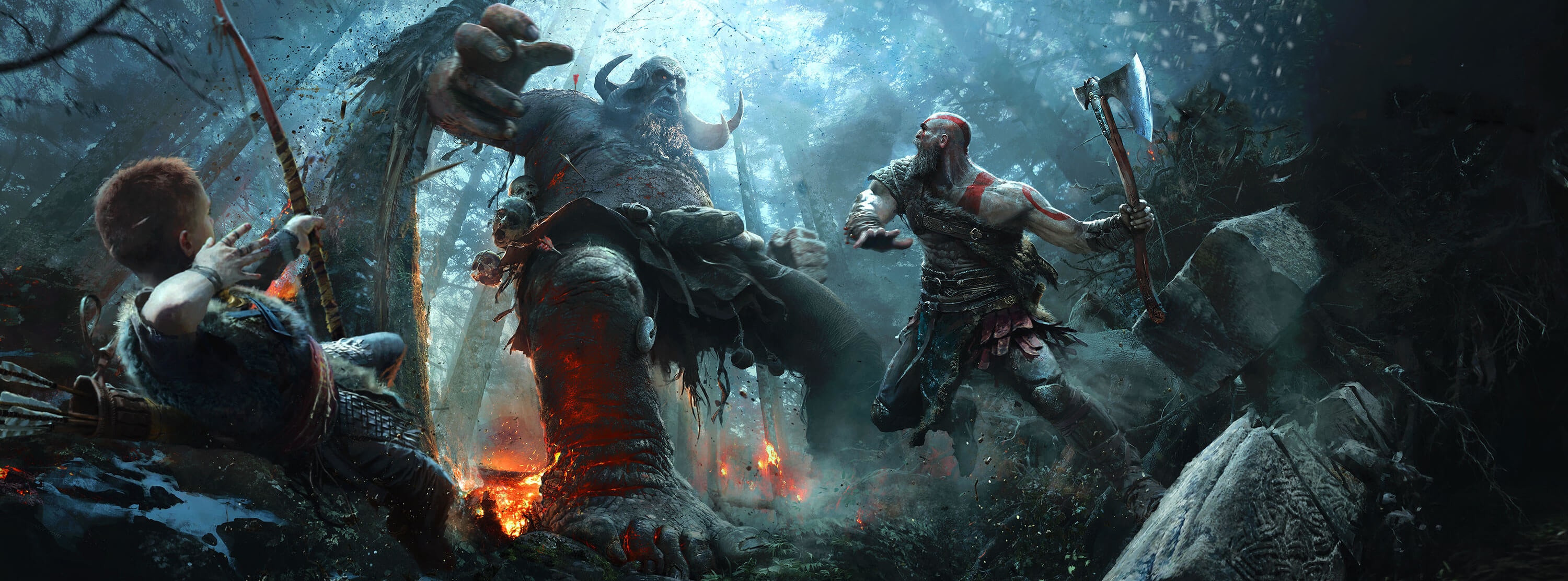 blades of olympus shinning in kratos back - Playground